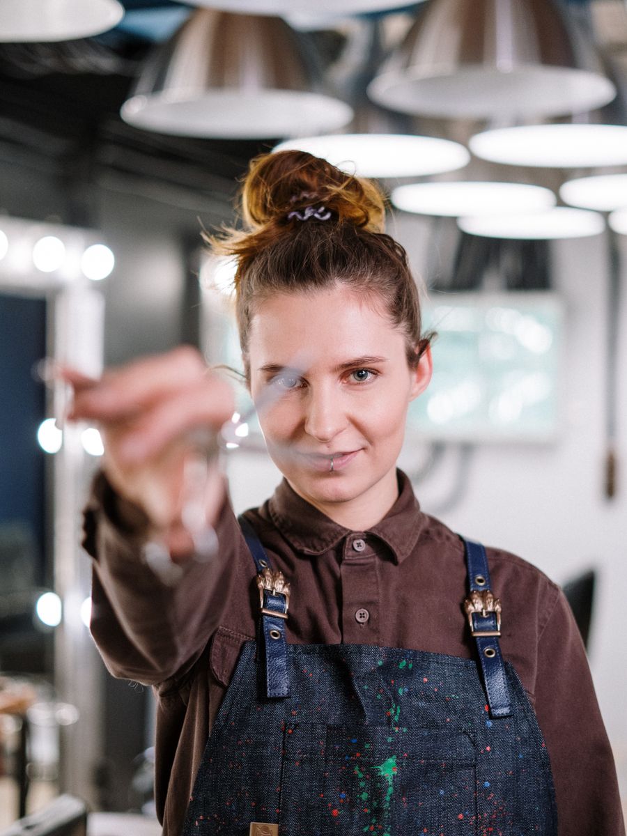 Portrait of Camille Laurent, founder and master stylist